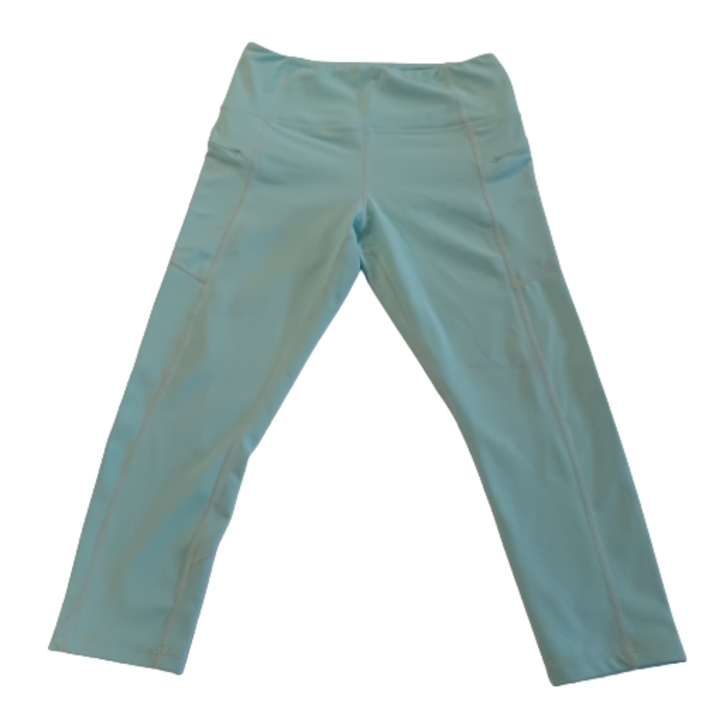 ZYIA Active Cropped Mint Green High Rise Zipper Pocket Capri Legging Sports Pant